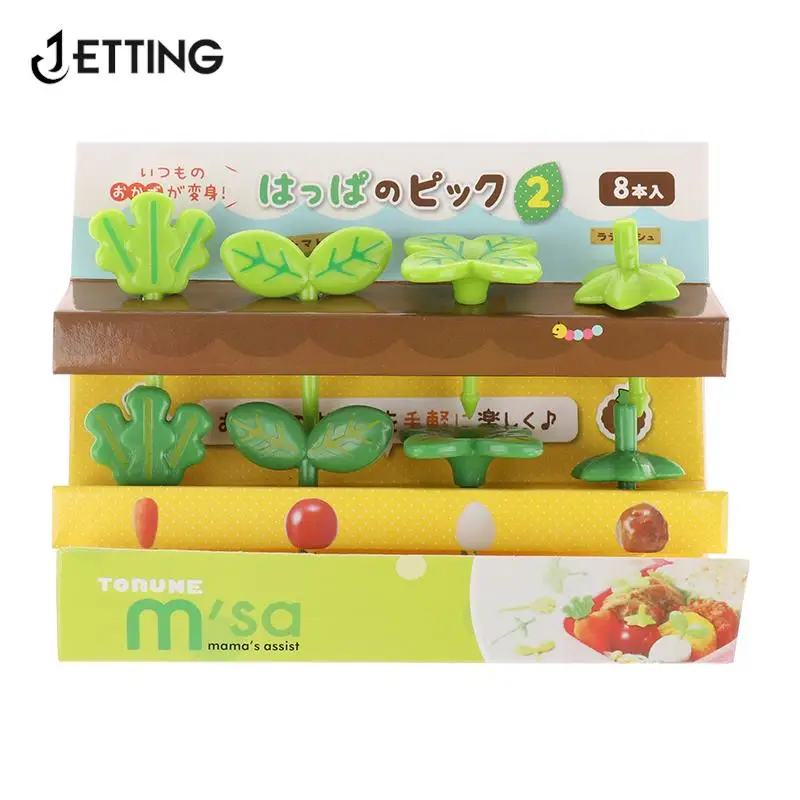 

8pcs Fruit Vork Tandenstoker Bladeren Salade Tiny Vork Mini Cake Picks Voor kids Small Salad Tiny Fork Mini Cake Picks For Kids