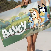 Cartoon B-Blueys Anime Beach Swimming Towel Soft Absorbent Washcloth Children's Gifts For Kids Travel Camping Gym 1