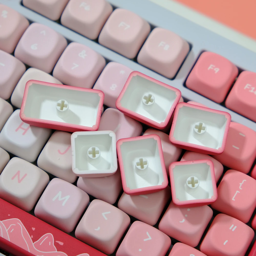 Peach Blossom Gradiente Keycaps, Keycap Perfil MOA,