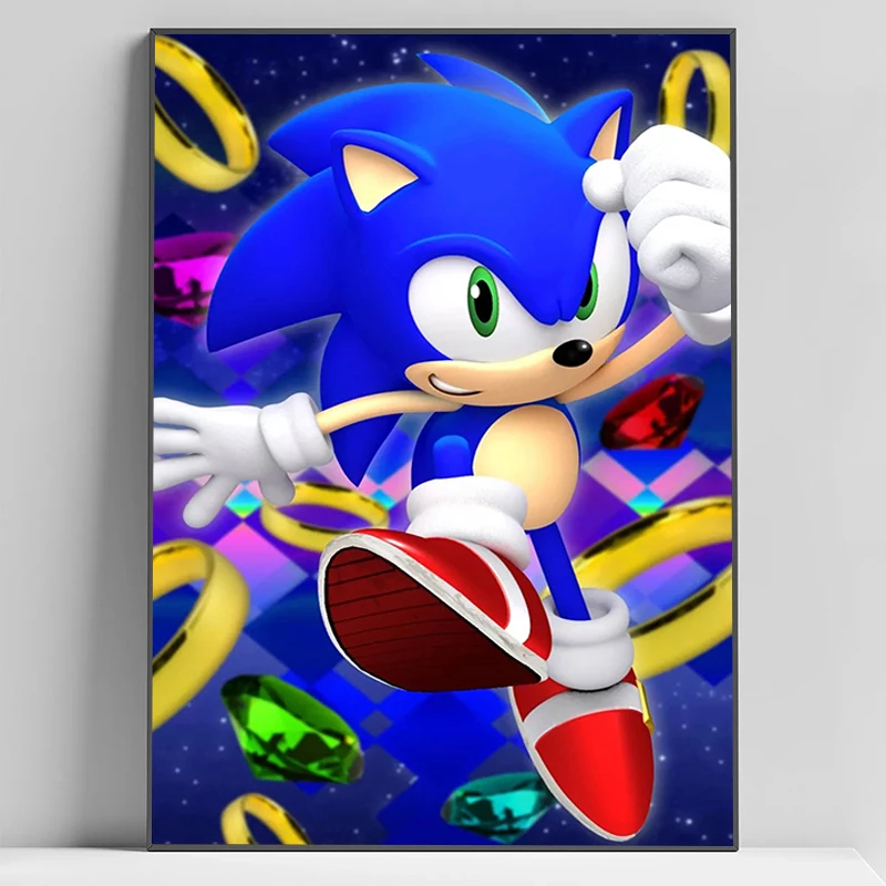 thumbnail image 1 of Póster de S-Sonic the H-Hedgehog, pinturas grandes, decoración moderna para sala de estar, decoración del hogar con envío gratuito, carteles para arte de pared, 1 of 5
