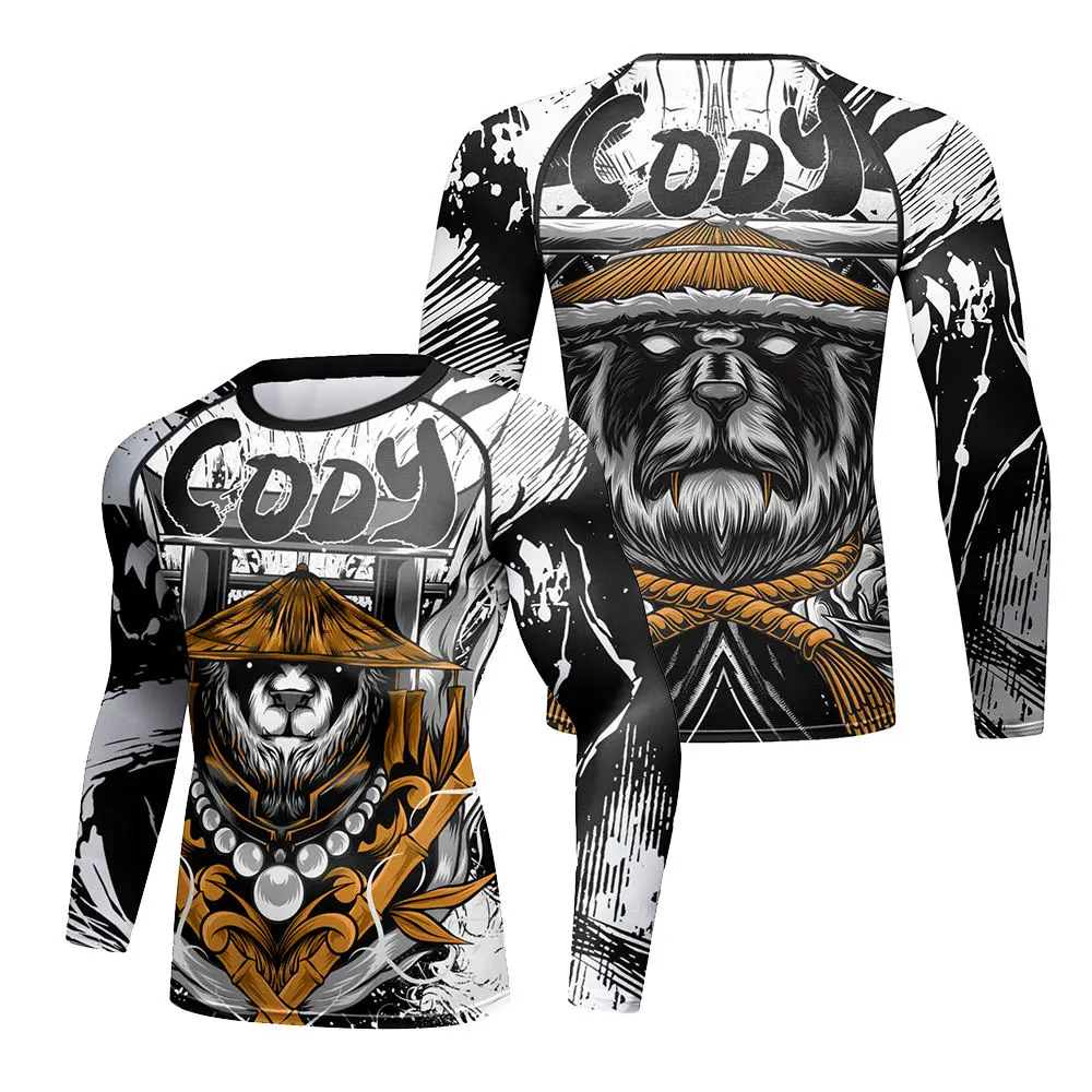 Jiu Jitsu MMA T-shirt+Pants Kickboxing Rashguard Men Compression Sportswear Muay Thai Shorts Bjj GI Rash Guard Boxing Clothing