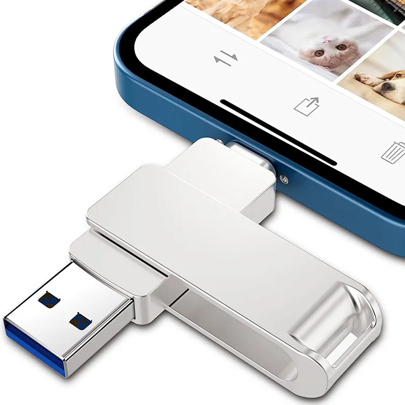 아이폰용 USB 플래시 드라이브, USB 스틱 펜 드라이브, 외부 저장 장치, 아이폰 14, 13, 12, 11, 3.0, 64GB, 32GB, 128GB