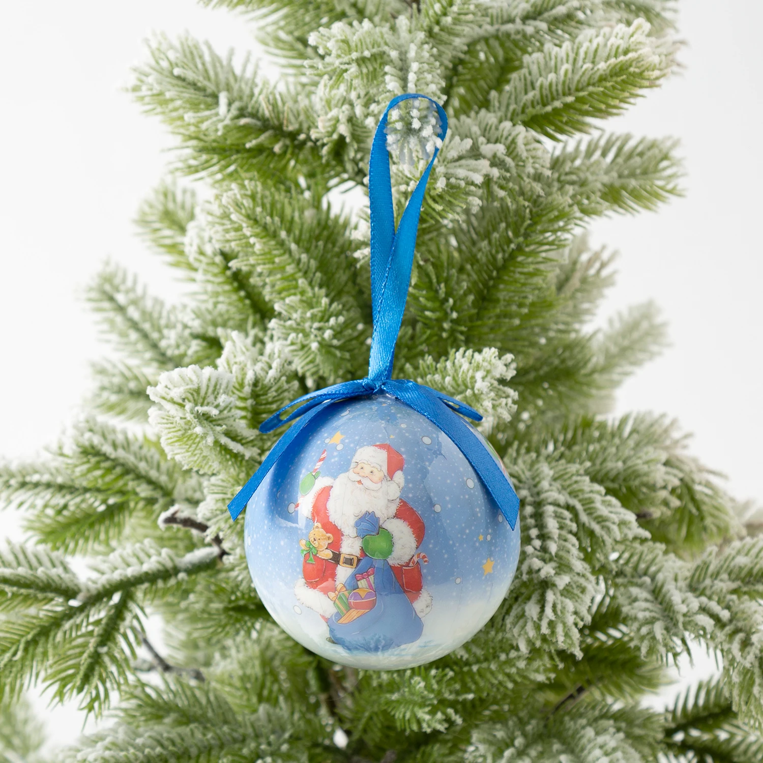 thumbnail image 1 of 8cm 1pc Christmas Ball Decoration Xmas Tree Ornaments Pendant Elk Santa Snowman Pattern Hanging Balls Home New Year Gift Navidad, 1 of 5