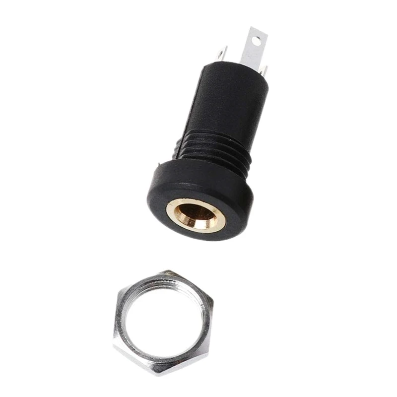 

5/10Pcs 3.5mm Socket 3 Pole Black Stereo Solder Panel Mount Gold with Universal Headphone Socket