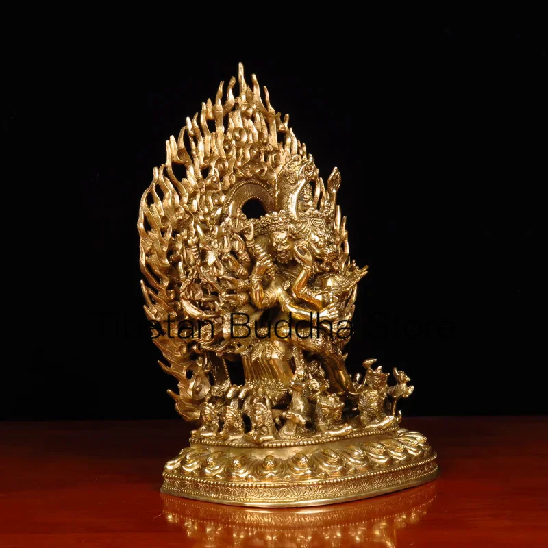 Home Gift Chinese Style Crafts Decoration Pure Copper Yamantaka Buddha Statue Home Serving 3