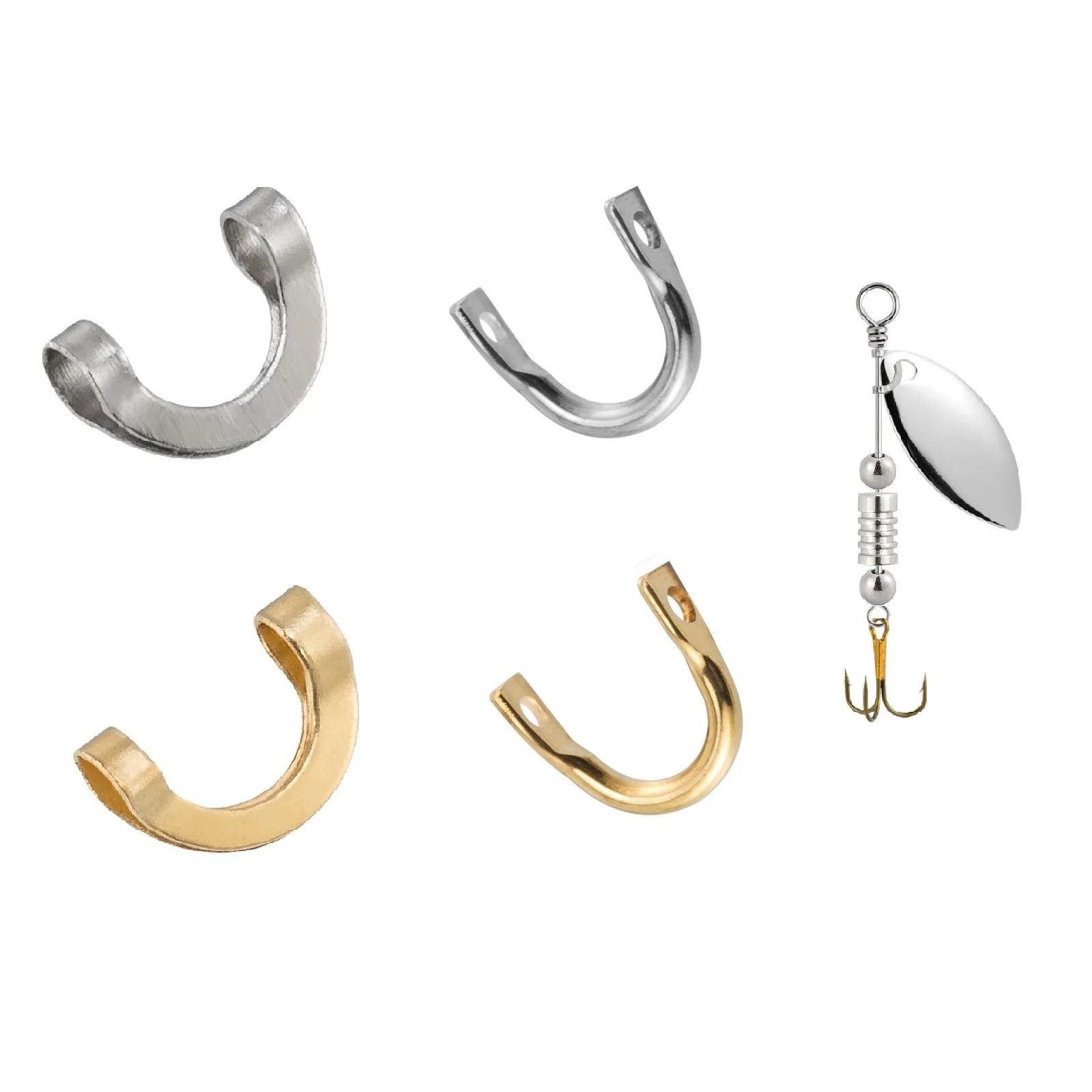 100pcs Folded Clevises UShaped for Fishing Spinner Metal Spin Spinner