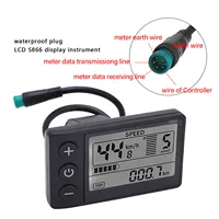 Compteur d'affichage LCD pour vélo électrique, ABS léger S866, grand écran pour guidon de 22.2mm/0,9 pouces 3