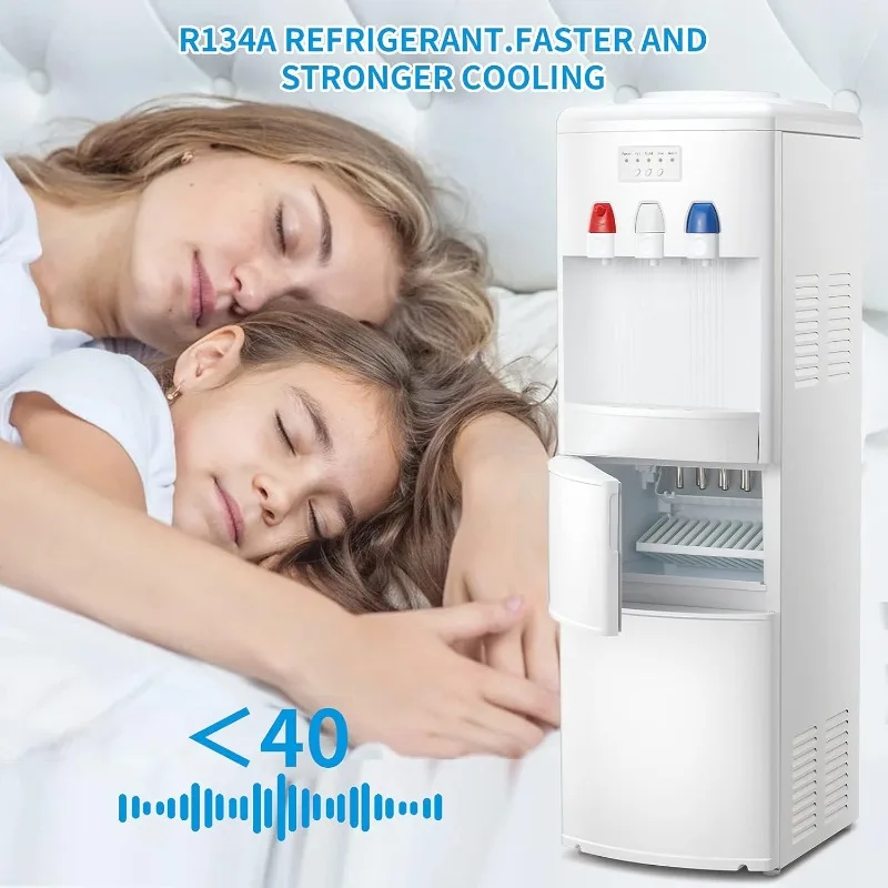 Antarctic Star 2-in-1 Water Cooler Dispenser with Built-in Ice Maker, Freestanding Hot Cold Top Loading Water Dispenser 4