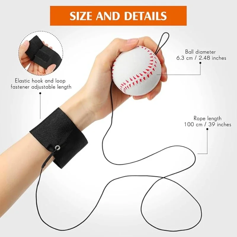 Elastic Hand Swing Ball Wrist Strap PU Elastic Ball Outdoor Exercise Fitness Hand Swing Children's Rope Toy elastic hand ball