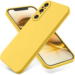 Liquid Silicone Soft Back Protective Phone Case Cover for Sony Xperia 10 III (Yellow)