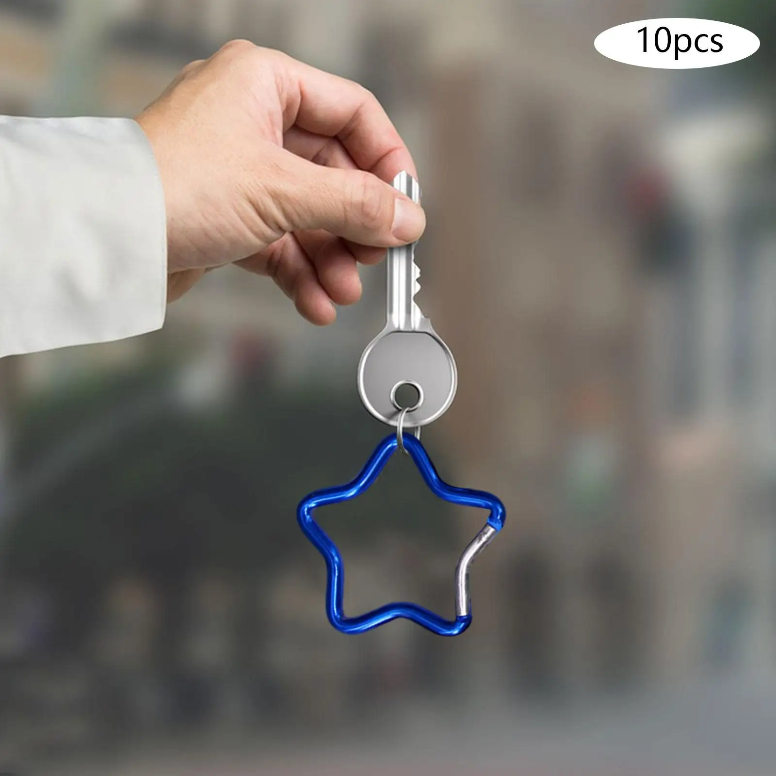 

10Pcs Five Pointed Star Shaped Carabiner Heavy Duty Hanging Buckle Key Chain Clip for Outdoor Water Bottles Home Hiking Fishing
