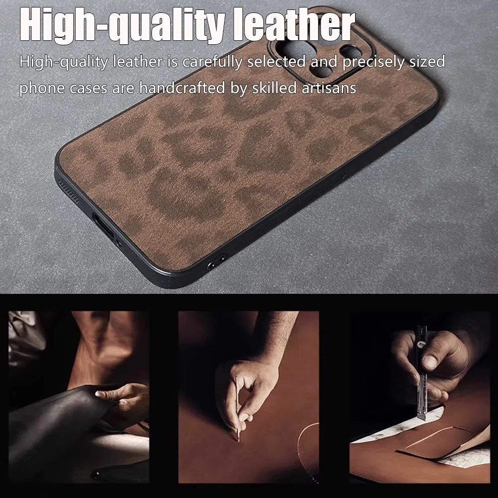 Elegant Leather Silicone Protective Phone Back Cover