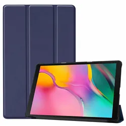 Premium Trifold Magnetic PU Leather Tablet Stand Cover (Dark blue)