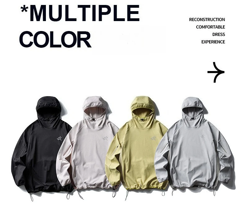 Outdoor Adventure Ready! Men's Lightweight & Quick - Dry Reflective Sports Hoodie Camping, Running, Hiking Quick-drying Sports