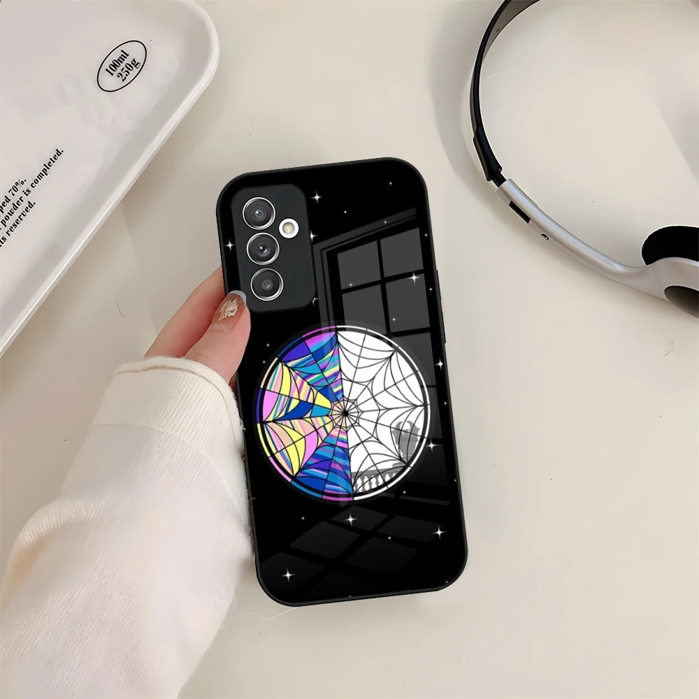 Stylish Glass Phone Case with W-Wednesday Room Window Design