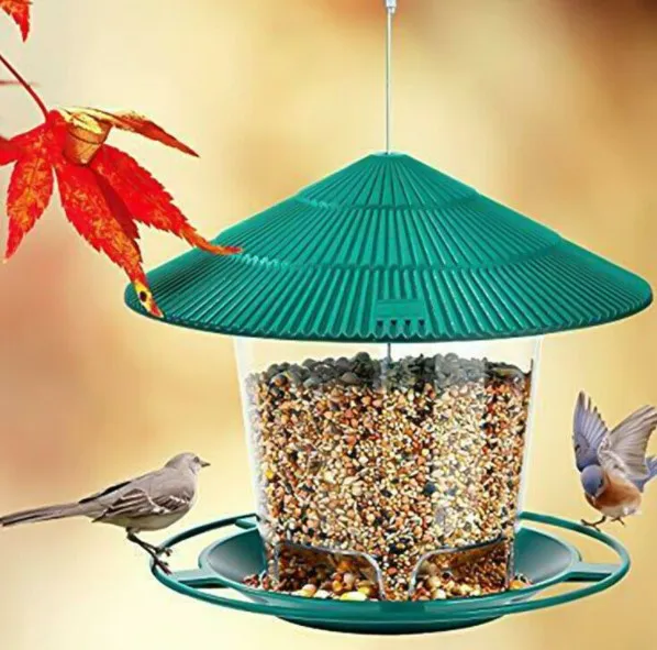Gazebo impermeabile per mangiatoia per uccelli all'aperto appeso gabbia per mangiatoia per uccelli selvatici contenore esterno con corda per appendere mangiatoia per uccelli giardino  15