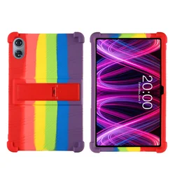 Enhanced Tablet Case with Shockproof Airbags and Soft Silicone Stand - 12 - Inch Protective Shell for Odea A12 (Rainbow color)