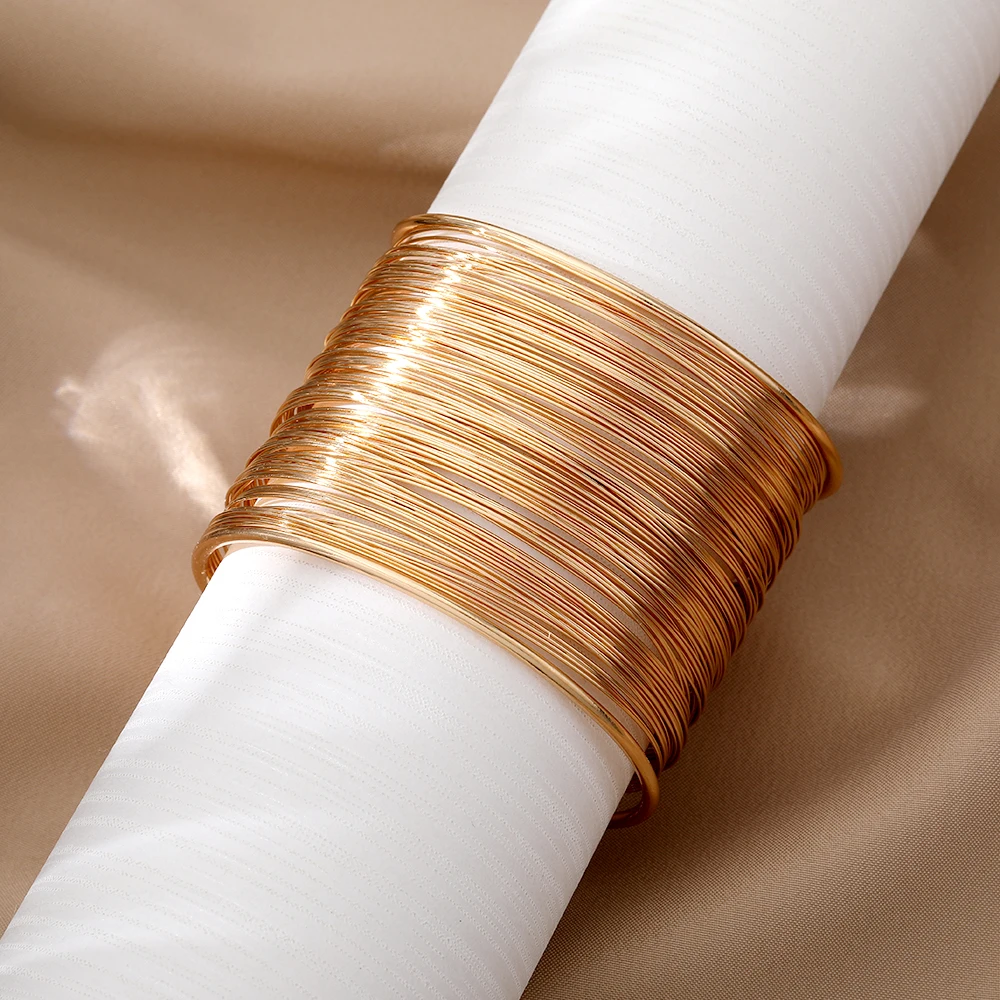 Bracelets Women Wire Gold | Metal Bangles Bracelet Bangle