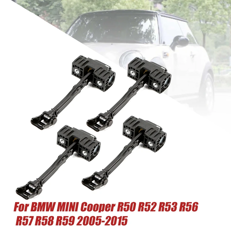 

4PCS Car Front Door Brake Stopper 51217176811 For BMW MINI Cooper R50 R52 R53 R56 R57 R58 R59 2005-2015 Check Stay Strap Durable
