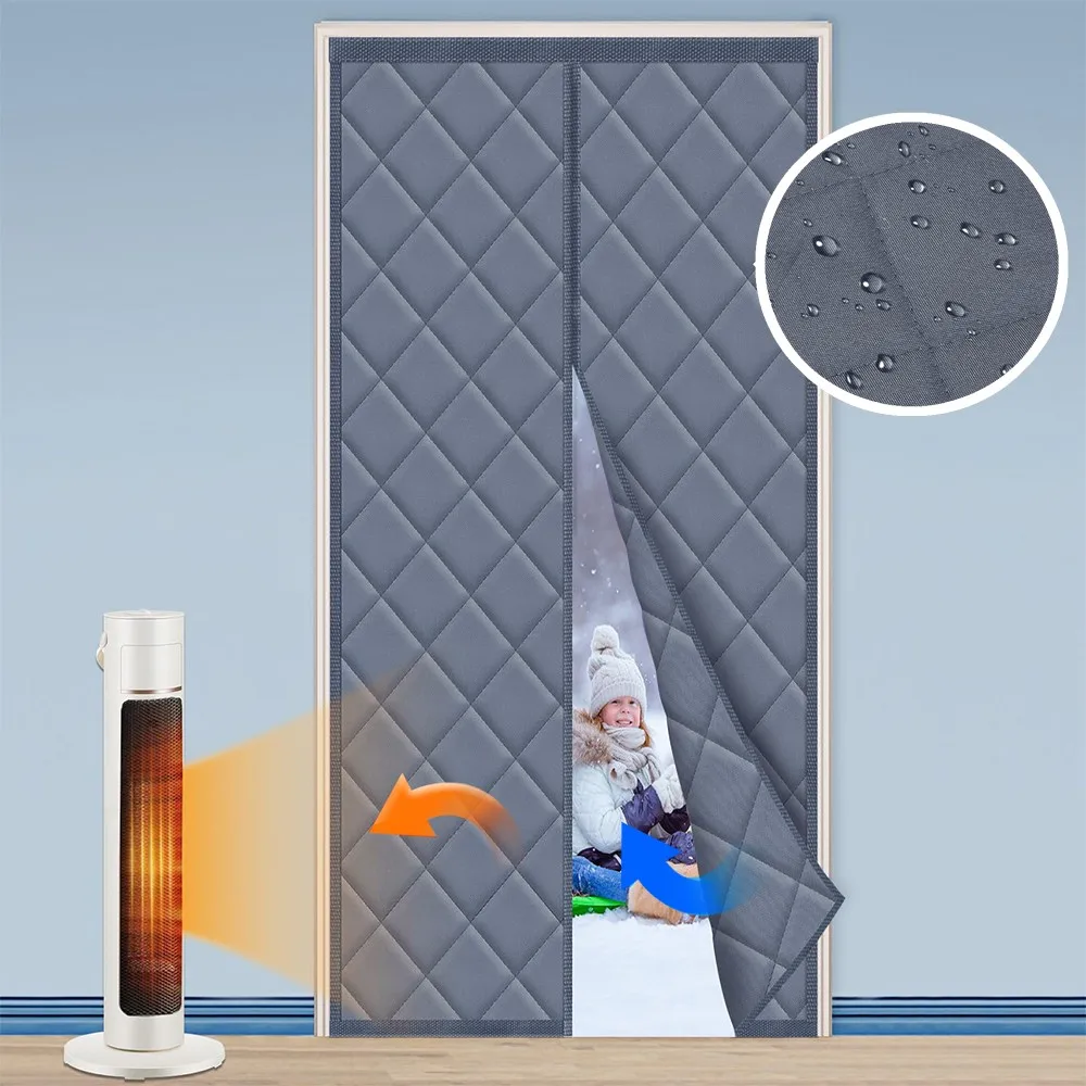 ม่านประตูกันความร้อนแบบแม่เหล็ก กันน้ำ รักษาความอบอุ่น ผลิตจากผ้า Oxford ปิดด้วยแม่เหล็ก ปลอดภัยสำหรับสัตว์เลี้ยง 1