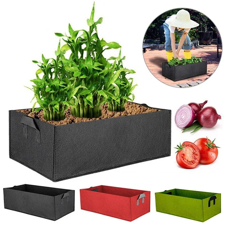 Felt Grow Bag Rectangle Planting Nursery Pot Outdoor Garden Flower Planting Bag Handle Garden Vegetable Container plant grow bags fruit grow bags planting bags potato grow bags mushroom grow bags felt grow bags herbal grow bags