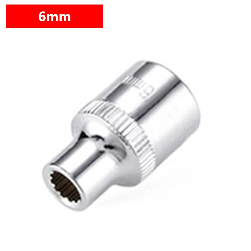 12-Punkt-Steckschlüssel, 3/8 Vierkantantrieb, Spiegel, kurzer Steckschlüsselkopf für Ratschenschlüssel, 6–24 mm Adapter, Verlängerung, Antriebsschlösser, Steckschlüssel – Detail 3