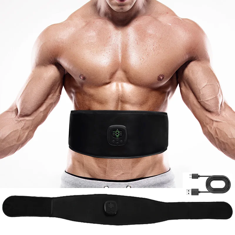 

EMS Abs Trainer Heating Electric Muscle Toner Abdominal Toning Belt Muscle Training Body Slim Loss Weight Home Gym Fitness Unise