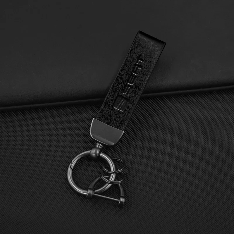 Vintage Leather and Zinc Alloy Car Keychain
