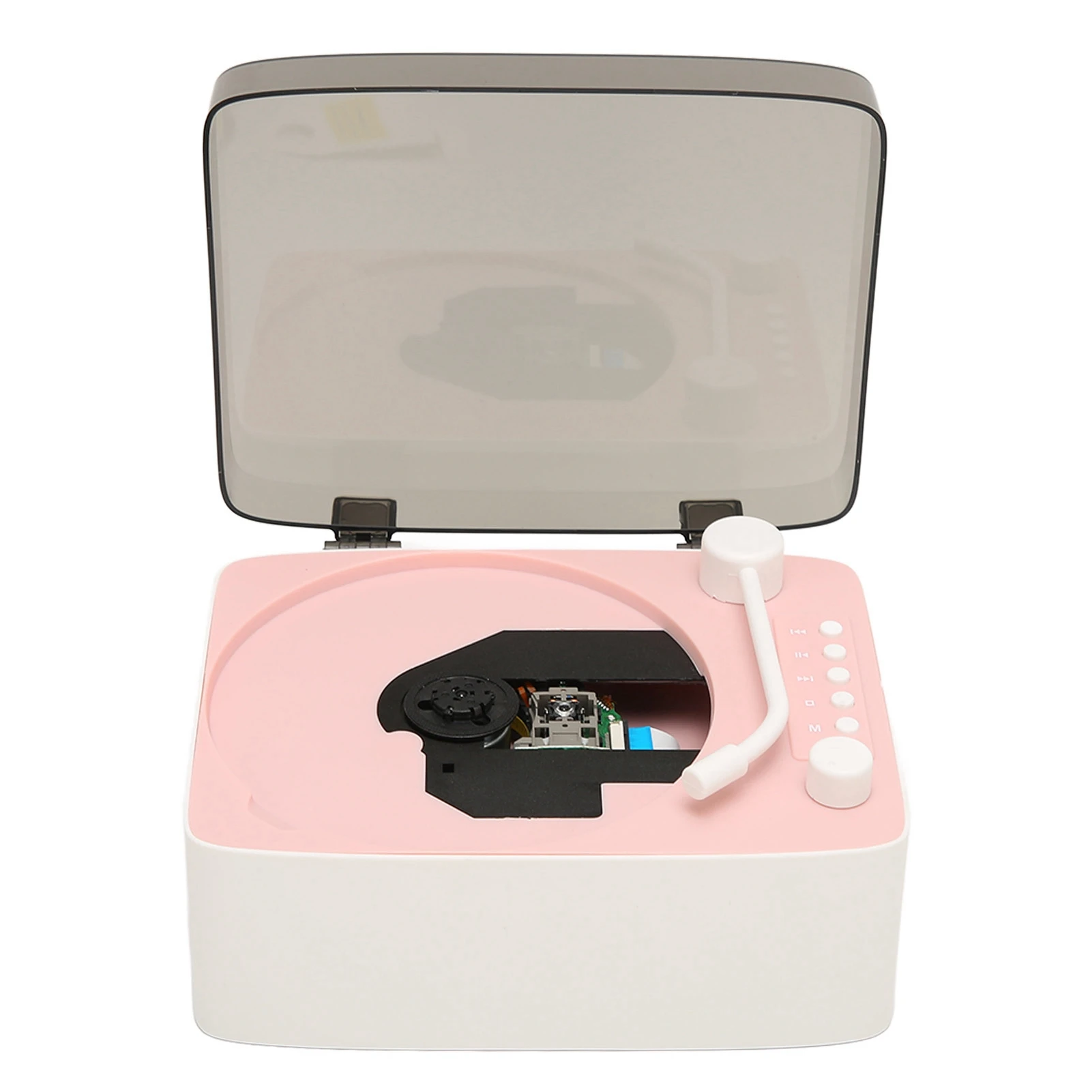Retro CD Player 5.0 Rechargeable HiFi CD Music Player with Built-in Speaker 3.5mm Sound Input Output for Home