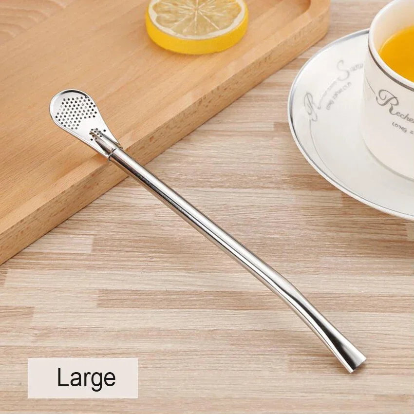 Stainless Steel Reusable Filtered Straw Spoon