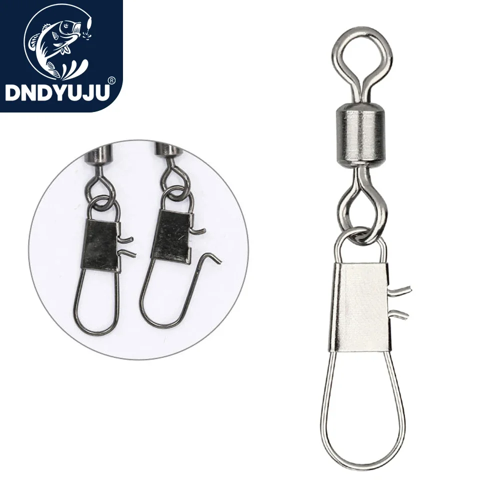 50 émerillons tournants DNDYUJU avec snaps interlock acier inox pour leurres pêche