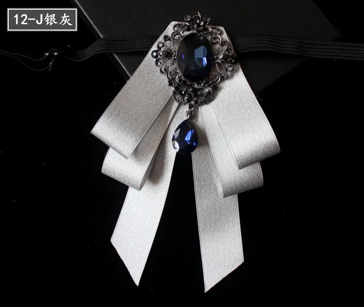 Vintage Kristall Stoff Fliege Brosche Koreanische Mode Bowties Krawatten für Mann Band Hemd Kragen Luxulry Schmuck Zubehör – Detail 14