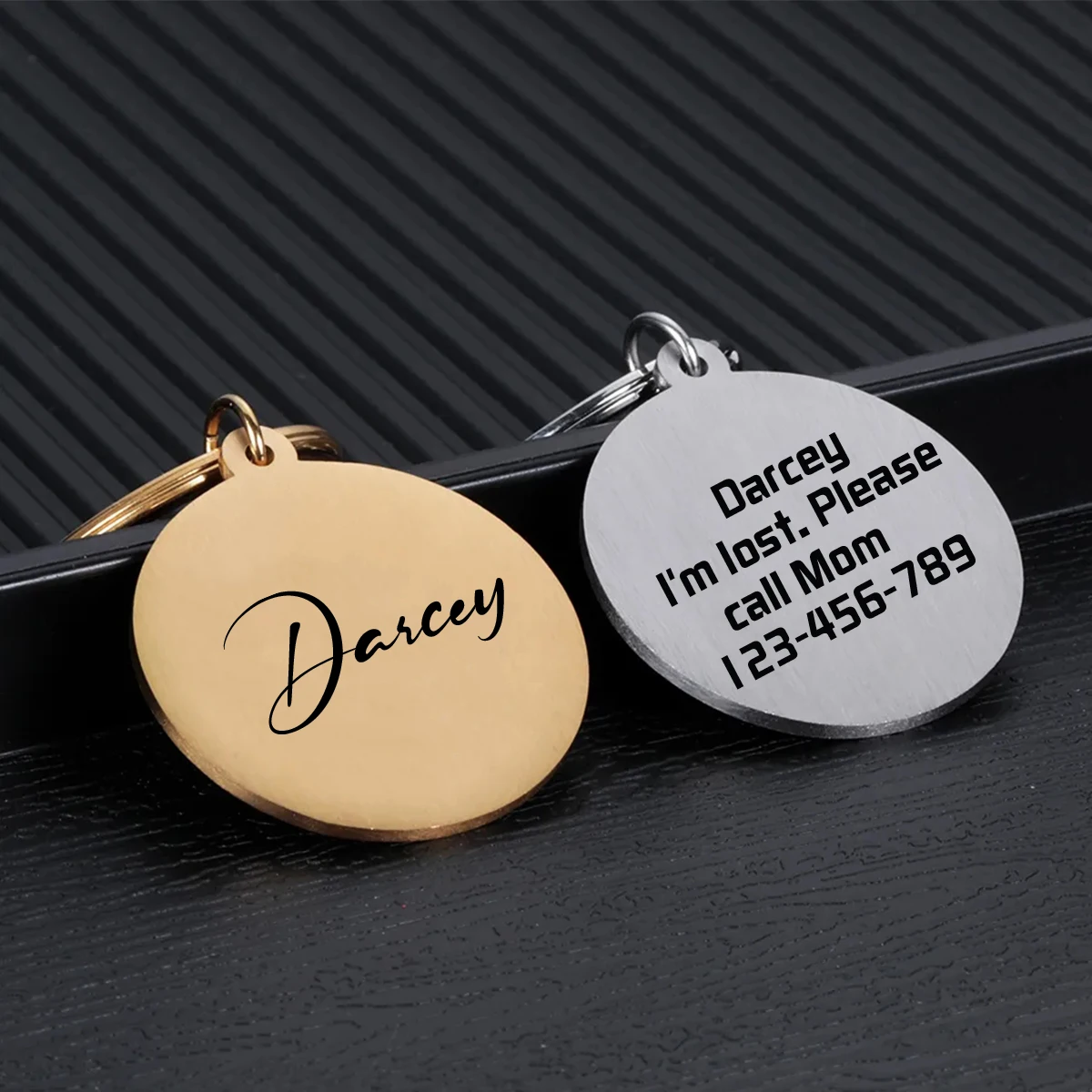 1pc Customized Stainless Steel Dog Tag with Double-Sided Engraving for Name, Pet ID, Phone Number, Long-Lasting Cleaning, Suitab
