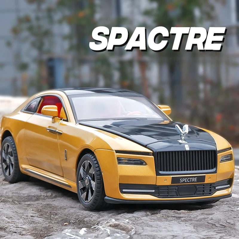 Simualtion 1:24 Rolls-Royce Spectre Alloy Car Model Diecast Collective Metal Miniauto Voiture Home Decor Sound Light Boys Gift