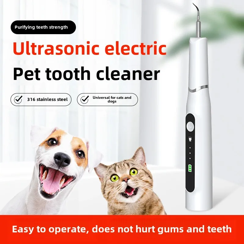 Pet Dental Scaler Tooth Tartar Remover Dog Cat Ultrasonic Teeth Cleaning Kit USB Charging