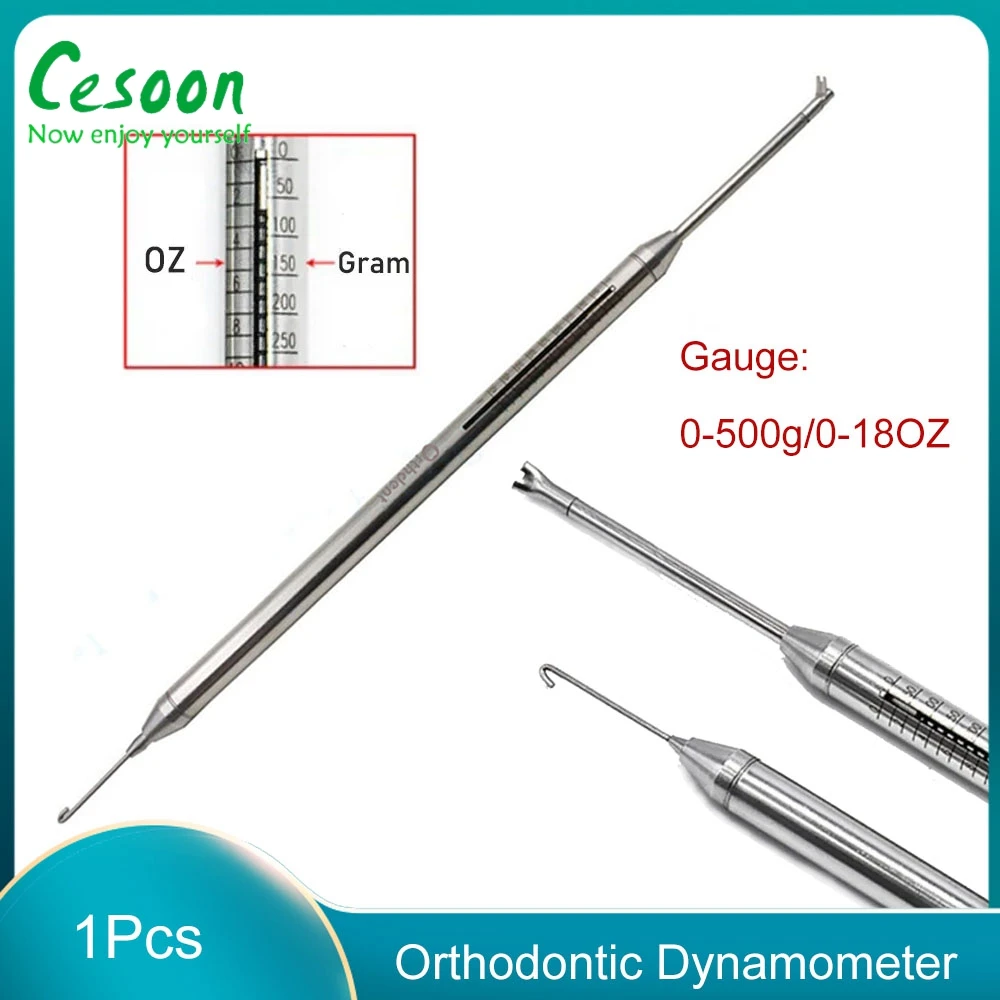 1 Pcs Dental Orthodontic Dynamometer Stress Tension Meter Force Oral Gauge Elastic Band Braces Measuring Tool Autoclavable