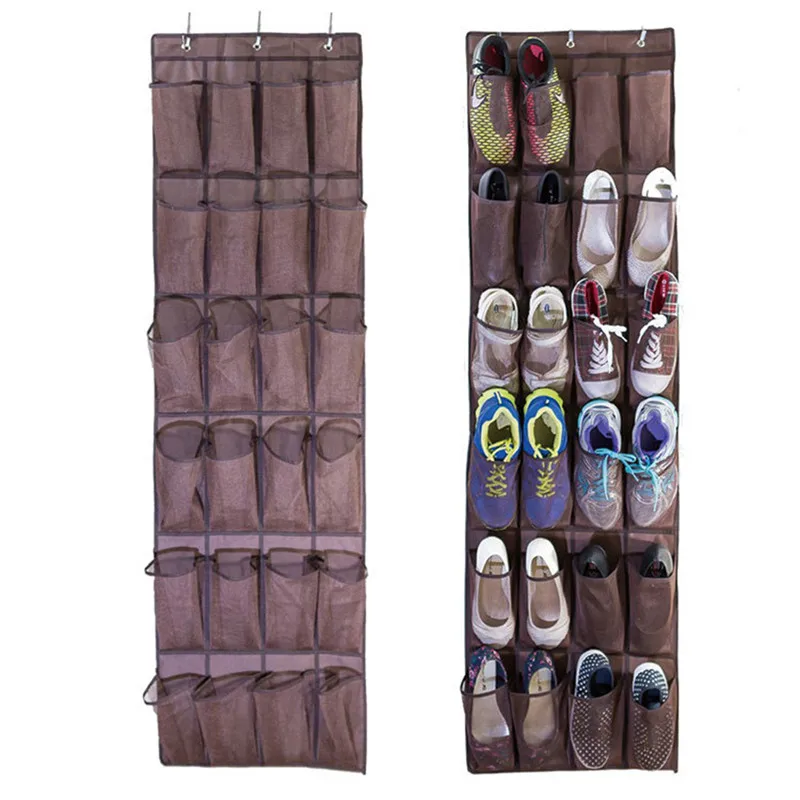 Wall Hanging Shoe Storage Organizer Bag Shoes Rack Over The Door Fabric Cabinet Closet For Clothes 4