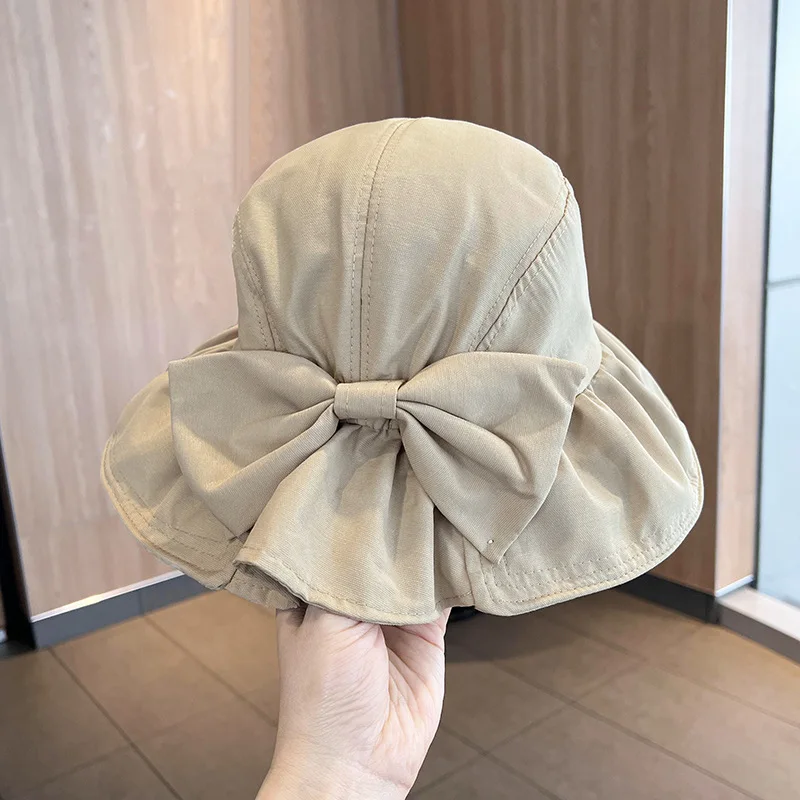 

Panama Women's Sun Protection, Wind Protection and Breathability, Travel Hat, Sunshade Hat, Bowknot, Bucket Fisherman Hat CapH11
