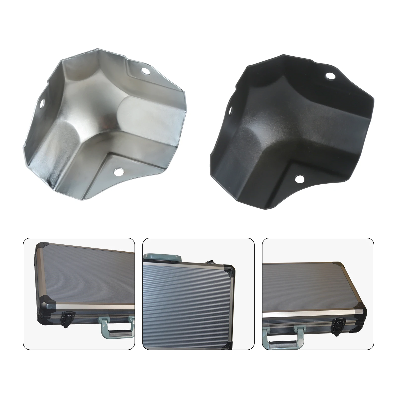 4PcsAluminumBoxAngleThreeSidedCornerProtectorsFurnitureWrapLuggageToolBoxCorner