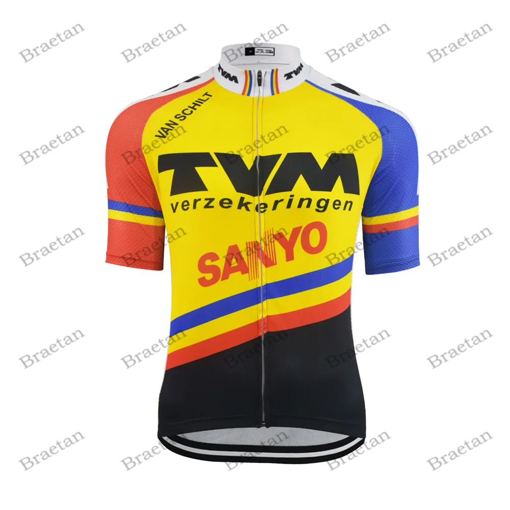 thumbnail image 1 of Maillot de ciclismo retro múltiple para hombre, manga corta, ropa de ciclismo clásica de verano para montar en bicicleta, 1 of 5