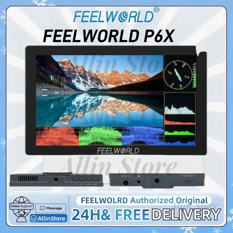 FEELWORLD P6X 5.5" Camera Monitor 1000nit 4K-HDMI DSLR Camera 3D LUT Touch Screen Field Monitor
