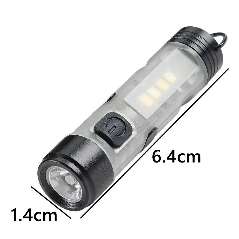 Compact Rechargeable Keychain Flashlight - Portable and Multifunctional Emergency Light