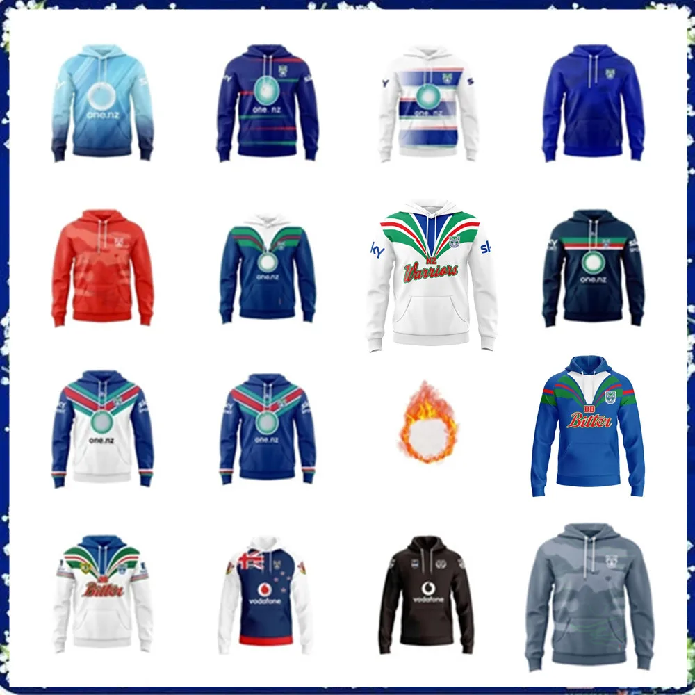 2024 Nuova Zelanda Warriors Mens Heritage Jersey Home Away Indigena Heritage Training Rugby Jersey Pullover Jersey Con Cappuccio