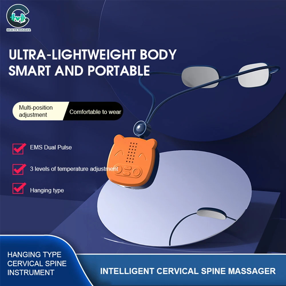 

【Health Manager】Dual Pressure Point Electric Neck Massager Pulse Hot Compress Cervical Massager Mini Portable
