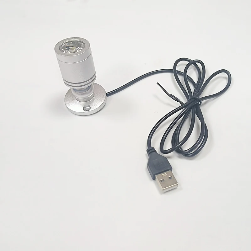 thumbnail image 1 of Foco Led USB 3W DC5V, escaparate de joyería, lámpara para mostrador, minifoco de techo montado en superficie, enchufe USB negro/plateado, 1 of 5