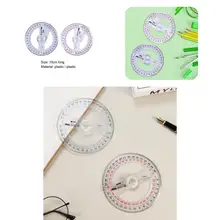 

2Pcs Innovative Thick Wear-resistant Measuring 360 Degree Pointer Ruler School Supplies Angle Protractor Angle Finder
