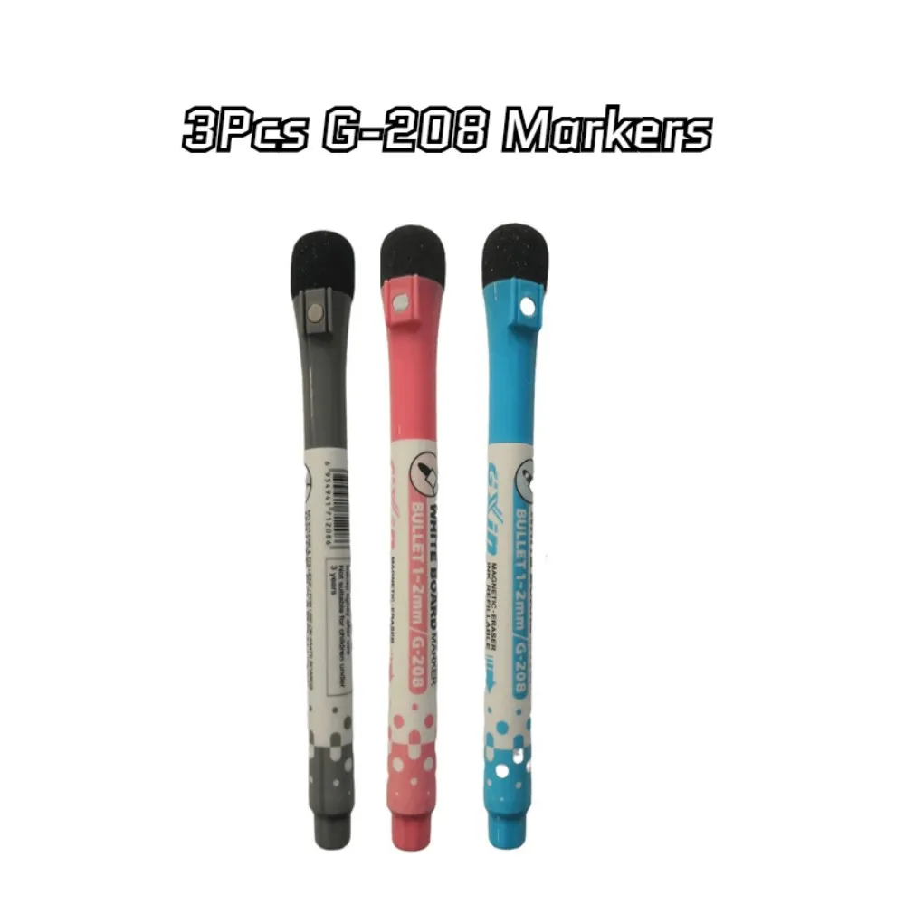 3 Pcs G-208 Magnetic Whiteboard Markers , School Supplies,Can be Used for Graffiti,Teaching,Meeting.Handwriting is Easy to Erasa a3 a4 a5 24sheet watercolor book traveling sketch book hand drawn students draw graffiti book with watercolor paper art supplies