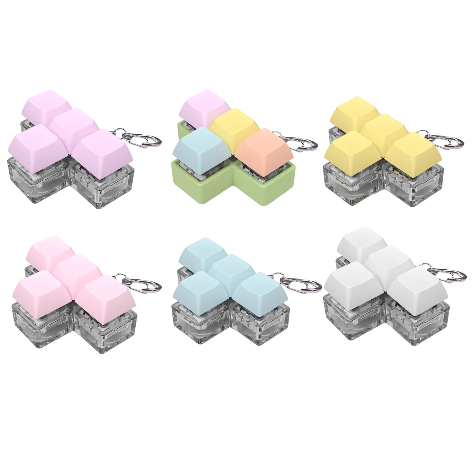 4-Key T-Shaped Keyboard Toy Fidget Keycap Toy Party Stress Relief Keycap Finger Buttons