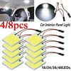 4/8 PCS Car Interior Accessories 18/24/48 SMD T10 4W 12V COB Car Interior Panel LED Lights Lamp Bulb Car Dome Light Car Panel 2