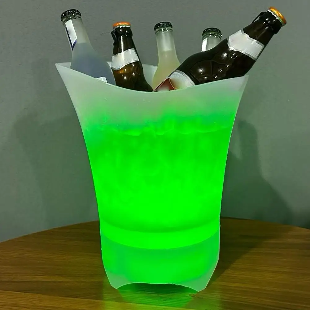 LED Ice Bucket 7L Light-up Ice Cube Colorful Radiant Drink Waterproof With Bucket Containers Lighted Built-in Wireless O3T8
